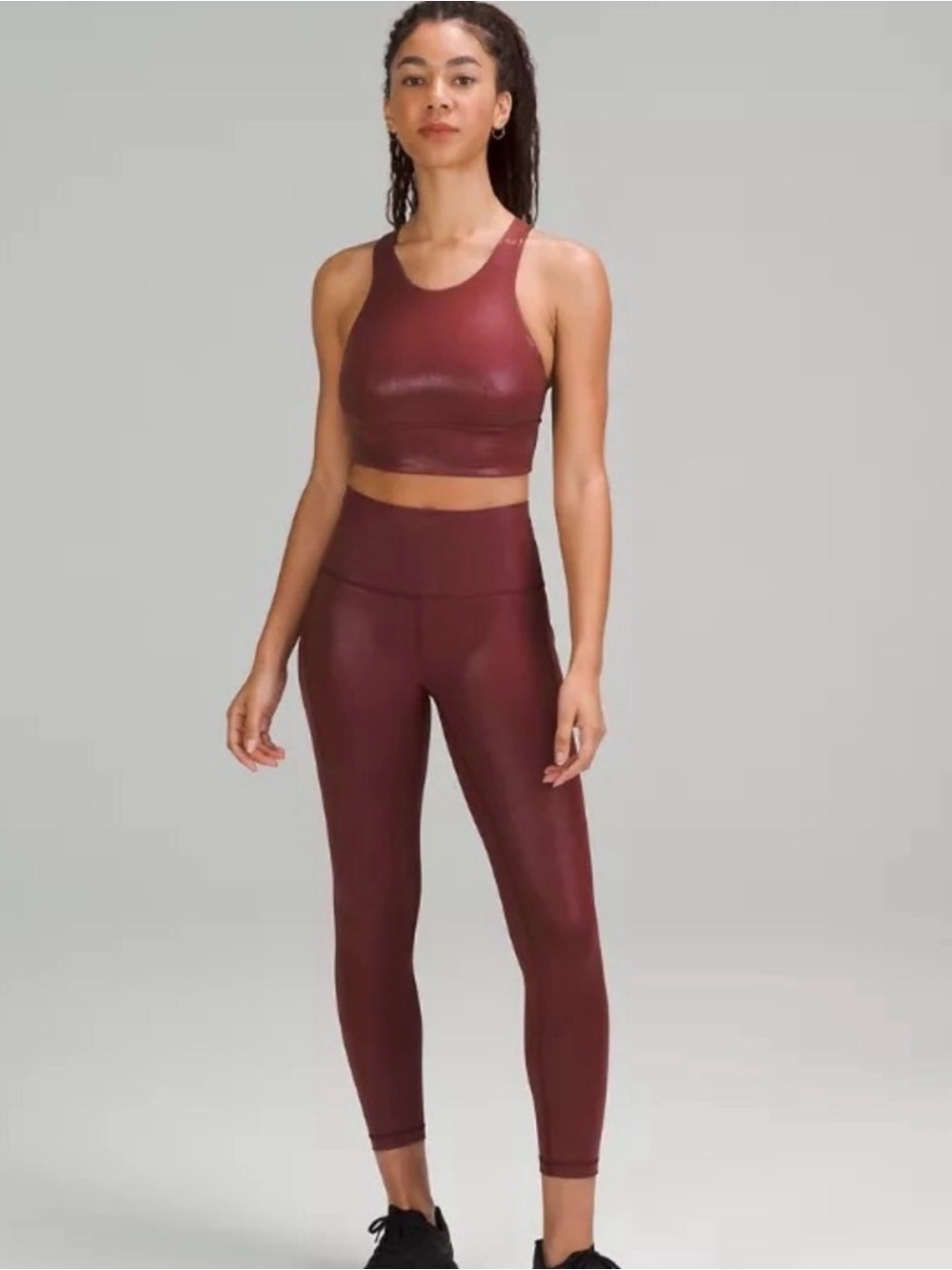 Lululemon metallic foil high-waist athletic leggings
